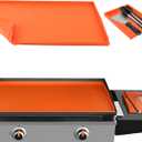 Utheer 28 Inch Silicone Griddle & Spatula Mat for Blackstone Griddle, Heavy Duty Food Grade Silicone Mat, All Season Cooking Protective Grill Cover, 28 Inch Blackstone griddle cover (Orange)