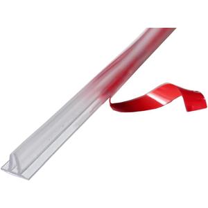 Gordon Glass Double-Leg Clear Vinyl Seal with Pre-Applied Self-Adhesive Backing for Frameless Shower Doors - 73" Long