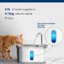 Cat Water Fountain Stainless Steel for Cats Indoor 2.5L 85oz by BPA-Free SUS304, 4pcs Effective 6-Layer Filter Cat Fountain for Drinking 20dB Ultra Quiet Metal Pet Water Fountain (Fountain+1 Filter)
