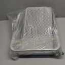 Stainless Steel Cat Litter Box, Odor Free Metal Litter Box with High Sides Lid, Open Top Low Entry Litter Pan Include Scoop Easy Cleaning Anti-Scratch Kitty Cat Box Anti-Urine Leakage, Non-Sticky, M (Light Grey(17.5 in))