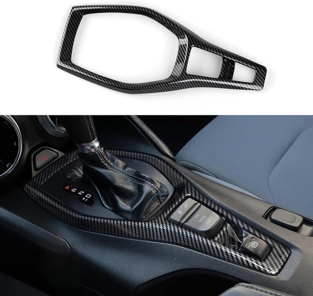 Car Gear Shift Control Panel Sticker ABS Carbon Fiber Decal Interior Trim Cover for Chevrolet Camaro 2016 2017 2018 2019 2020 2021 2022 2023 2024 Accessories