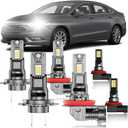 for Ford Fusion 2006-2018 Fog Lights Bulbs Combo, 6pcs Super Bright White Multi Beam Fog Lights Blubs Package, 1:1 as Stock Size, Plug and Play