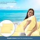 ROYALE LINENS 100% Organic Cotton Percale Pillowcases Set of 2 - Standard Size Percale Pillowcase - Standard Set of 2 Pillow Cover - Breathable, Cool & Crisp Pillow Cases (20"x26", Yellow)