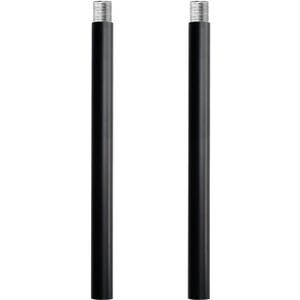 SGLfarmty 5-inch Length & 0.37" Pole Outer DiameterMatte Black M10 Threaded Extension Rod for Pendant Light, Island Lighting, Chandeliers, Lighting Fixture Stems, 2 Rods