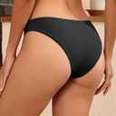 Tempt Me Women Low Rise Bikini Bottoms - Moderate Coverage Bathing Suit Bottoms Low Waisted Swimsuit Bottoms Brief 2025 (Black, L)