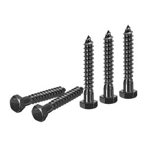 3/8" x 2-1/2" Hex Lag Bolts - 10 Pack - for Woodworking, Furniture - 304 Stainless Steel Partial Thread Hexagon Head Lag Screws for Wood - Black