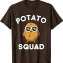 Potato Squad Funny Smiling Vegetarian Matching Potato Lovers T-Shirt, Small