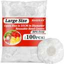 Thickened Bowl Covers， Plastic for Bowls, Elastic Reusable, Bowl Covers, 100pcs Sourdough Large for Bread Proofing, Keeping Food Fresh and Dust, Outdoor, Shower Caps (Clear, L)