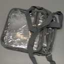 Blvornl Clear Crossbody Bag with Adjustable Shoulder Strap, Stadium Approved PVC Purse Bag, Messenger Bag (X-Large, Grey)