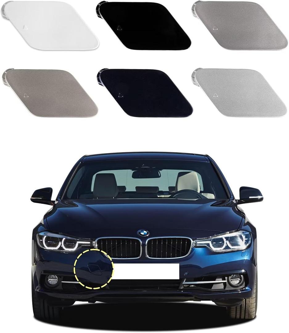 Car Front Bumper Tow Hook Cover Compatible with BMW 5 Series F07 2010 2011 2012 2013 GT 535i 530i 550i Trailer Cover Cap 51117200753 51117248065 Towing Eye Cap White Right Passenger Side