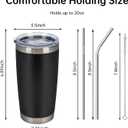 IEOVIEE 32 Pack, 20oz Stainless Steel Bulk Tumblers with Lids and Straws, Double Wall Insulated Travel Coffee Mug, Durable Powder Coated Tumbler Bulk Cup for Cold and Hot Drinks(Black)