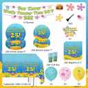 Blue Ocean Birthday Party Decorations Tableware 104Pcs Whats Funnier Than 24 25 Birthday Supplies Include Banner Balloons Plates Napkins Cups Tablecloth Cupcake Toppers and Cake Topper