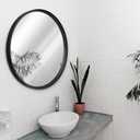 HBCY Creations Large Round Mirror, Black 27.5 inch Wall Mirror for Entryway, Bathroom, Living Room and More, Modern Minimalist Mirror for Both Rustic and Boho Design and Decor