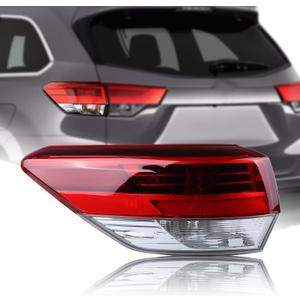 Outer LED Tail Light Rear Lamp Assembly Compatible with 2017-2019 Toyota Highlander Left Driver Side 81560-0E161 TO2804143