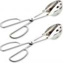 KEBE 2-PACK Serving Tongs for Cooking Buffet Party Catering, Thickening Food Serving Cake Bread Kitchen Salad Tongs, Stainless Steel