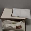 SOLEDI Laundry Hamper with Lid 90L Large & Tall Collapsible Laundry Basket, Clothes Hamper with Bag Removable Easy to Carry, Dirty Hampers for Bedroom, Bathroom, Dorm, College, Beige (Off-White)