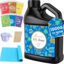 Bsrezn 1000g UV Resin Hard with Mica Powders of 6 Colors for Jewelry Making and Crafting (1000g x 1)