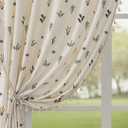 F-CHU Orange Floral Curtains 84 Inch Length 2 Panels Set Living Room Floor Length Drapes Bedroom Boho Farmhouse Window Curtain Panels Rod Pocket Tassel Dining Room Window Treatments 55" W x 84" L