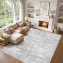 8x11 Area Rugs for Living Room: Washable Non Slip Soft Gray Carpet