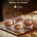 ecozy 2" Ice Ball Maker Countertop,Clear Sphere Ice Maker Machine with CrystalFlux Technology, 4 pcs in 40 Mins, 144 pcs/Day, Enhanced Insulation, Auto Water Supply, Self-Cleaning for Whiskey