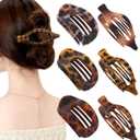 AWAYTR Flat Hair Clips For Women Lay Flat Claw Clip for Hair 6Pcs Large Hair Claw Clips for Driving Yoga (Leopard Series)
