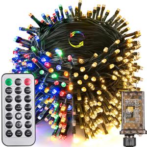 Joomer Color Changing Christmas Lights, 164FT 500 LED String Lights with Remote Timer Dimmable Fairy String Outdoor Waterproof for Christmas Decoration (Warm White to Multicolor)