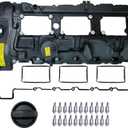 N55 Engine Valve Cover Kit with Gasket, Bolts & Oil Cap — Compatible with BMW 135i 335i 535i 640i 740i X3 X5 X6 1 3 5 6 7 Series (2011-2018) — Replaces OEM # 11127570292