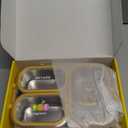 Stainless Steel Bento Lunch Box for Kids, 26.4 oz Leak-Proof 3-Compartment Metal Bento Box, BPA-Free, Cute Cartoon Meal Prep Snack Container with Utensils for School, Office, Travel - Beige