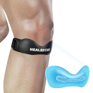 Healrecux Patella Band, Knee Strap Patella Tendon Support for Knee Pain & Tendonitis, Patella Stabilizer Knee Brace for Running, Basketball, Jumpers Knee, Tennis, Volleyball & Squats - Inky 1 Pack