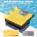Solar Pool Lights for Inground Pools,Upgraded Solar Lights with LCD Pool Thermometer, Underwater Submersible Led Light for Pool Accessories, Swimming Pool Lighting with 10 Light Modes, 1PC