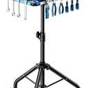 Small Rolling Tool Cart Adjustable Height with Magnetic Strip, Portable Work Table with Wheels, Folding Work Table for Garage Rolling Tool Tray Mobile Workbench for Bike Workshop