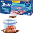 Ziploc Gallon Food Storage Freezer Bags, Stay Open Design, Easy to Fill, 66 Count
