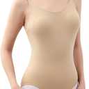 iMucci Professional Women and Girl Nude Leotard Seamless Camisole Undergarment with Transition Strap (L for 59-62"Height)