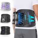 Fit Geno Back Brace for Lower Back Pain Relief: Adjustable Support with Ergonomic Lumbar Pad for Herniated Disc Sciatica and Lumbar Strain - Breathable Design for Men & Women (L/XL)