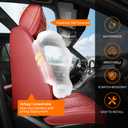 Red Burgundy Thick Nappa Leather Automotive Car Seat Covers Set of 1