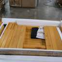 BIRASIL Wooden Kids Sensory Tables with Folding Lid, Activity Table for Children, Elevated Play Tables with Storage for Indoor Outdoor, Yellow