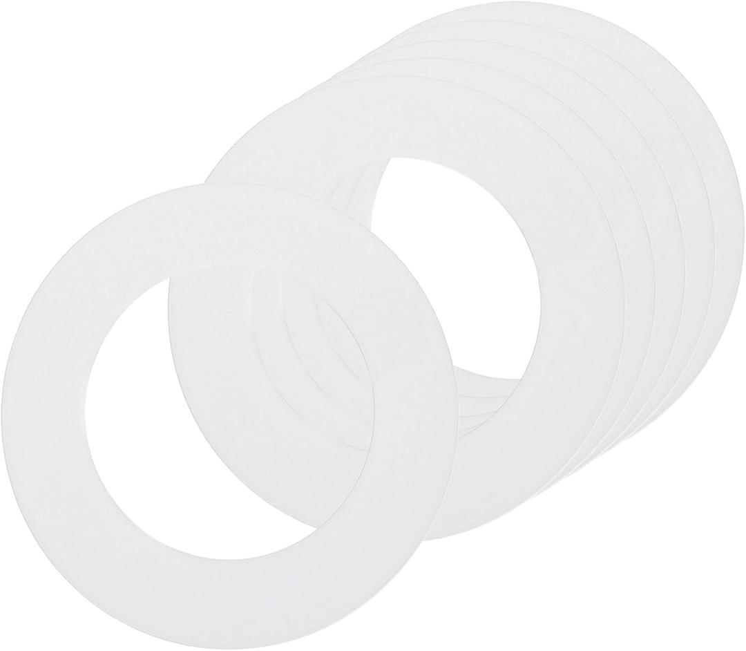 uxcell 6Pack Goof Rings for 3" Recessed Lights, 3" ID 4.7" OD Steel Flat Goof Trim Ring Can Light Cover Plate Flush Mount Can Converter for Ceiling Wall Hole Decorative, Matte White