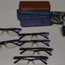 Gaoye 6 pack Executive Style Reading Glasses Men - Durable Readers with Blue Light Filtering - Comfortable Fit with TR90 (Black)