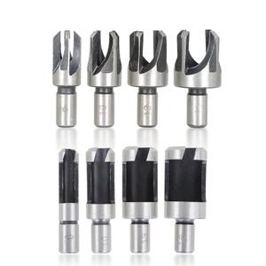 findmall 8Pcs Wood Plug Cutter Drills Bit Set (5/8", 1/2", 3/8", 1/4") Straight and Tapered Taper, Carbon Steel Woodworking Cutting Tool