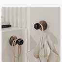 Adhesive Wooden Wall Hooks,4-Pack Farmhouse Decorative Natural Dark Walnut Wall Mounted Hooks for Towel,Keys,Hats,Coats,Robe, Bags& More - Durable & Stylish Home Decor for Entryway, Bathroom, Bedroom