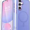 for Samsung Galaxy S24 FE Case, Matte Magnetic Phone Case with 1 Screen Protector, Support for Magsafe, Translucent Frosted Slim Shockproof Protective Cover for Samsung Galaxy S24 FE, Ti