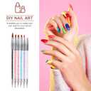 NOLITOY Manicure Pen Set 6Pcs Double-Headed Nail Art Pens for Precise Dotting Drawing and Gel Polish Detailing in Salon and Home Use