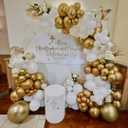 First Communion Balloons - White and Gold with God Bless Balloon Garland Arch Kit Different Size Balloons for First Holy Primera Communion Baptism Theme Party Decorations