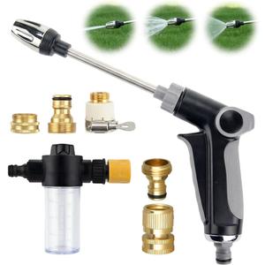 Turn Any Hose Into A High-Pressure Water Cleaning Jet, Power Jet Water, Heavy Duty Garden Hose Nozzle, Spray Nozzles for Cleaning Yard Patio Car, Adjustable High Pressure Hose with Three Spray Modes