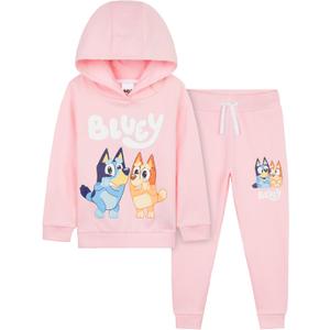 Bluey Girls' Pant Sets, Hoodie and Sweatpants, Cotton Kids Tracksuit - Kids Gift (2-3T, Pink)