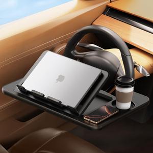 DICMKY Car Steering Wheel Tray Table, Height Adjustable Car Laptop Mount Stand Steering Wheel Desk| Car Food Eating Tray for Driver, Car Travel Essentials Accessories for Long Road Trips/Remote Work