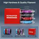 Reprapper Silk TPU Filament, 95A Shore Hardness TPU 1.75mm Bundle, Elastic 3D Printer Filament Pack, Flexible & Soft Filament for 3D Printer ( 0.03mm) 4 * 250G, Blue/Red/Purple/Grey