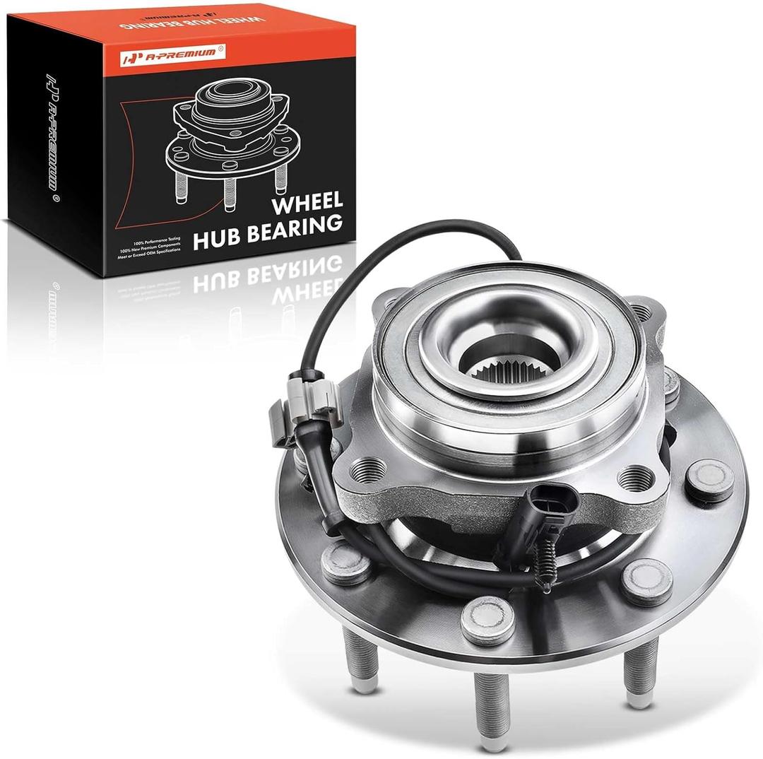 A-Premium Front Wheel Bearing and Hub Assembly with ABS & 8-Lug Compatible with Chevrolet Silverado 1500 HD, Avalanche 2500 & GMC Sierra 1500 2500 3500, Yukon XL 2500 & Hummer H2