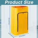 Meanplan 2 Pack Cleaning Cart Bag Zippered Front Replacement Janitorial Cart Thick Bag Large Capacity Commercial Cleaning Bags for Housekeeping Carts, Yellow (26.5 x 15.5 x 10.5 Inch)