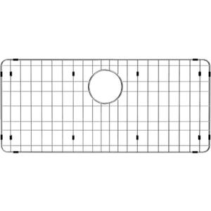 iPEGTOP Sink Protector Grid 28-3/8" x 14-3/16", Stainless Steel Sink Grids for Bottom of Kitchen Sinks Rear Drain Hole, Sink Grate with Hole Cover for Kitchen Sink Single Sink Bowl, One-Piece